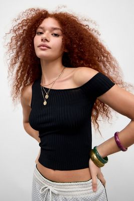 UO Ribbed Asymmetric Top