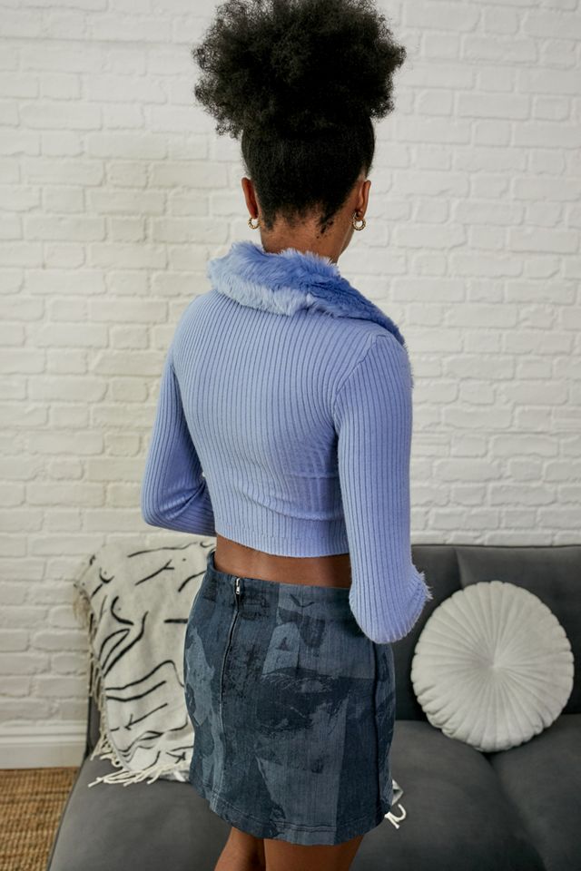 UO – Einfarbiger Bolero mit Kunstfell #2