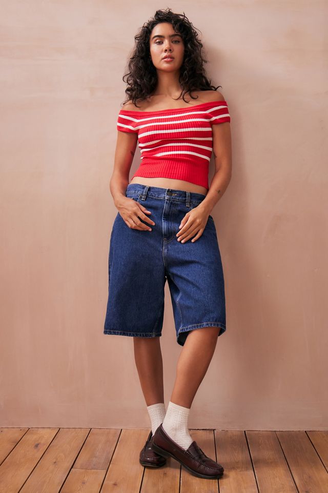 UO Striped Off-The-Shoulder Top #1