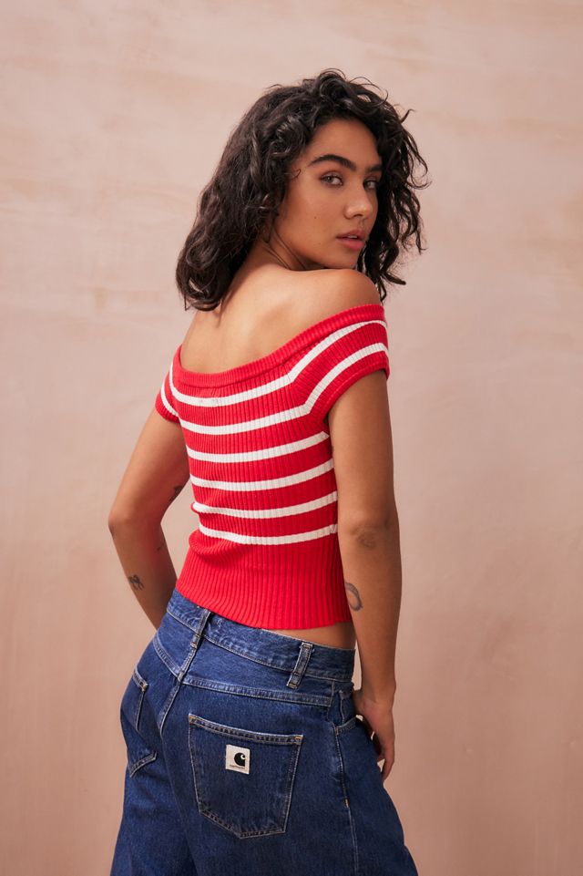 UO Striped Off-The-Shoulder Top #3