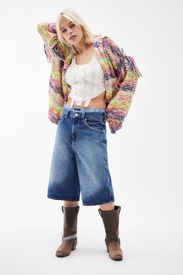 Kimchi Blue Space-Dye Knit Fringed Hoodie  #4