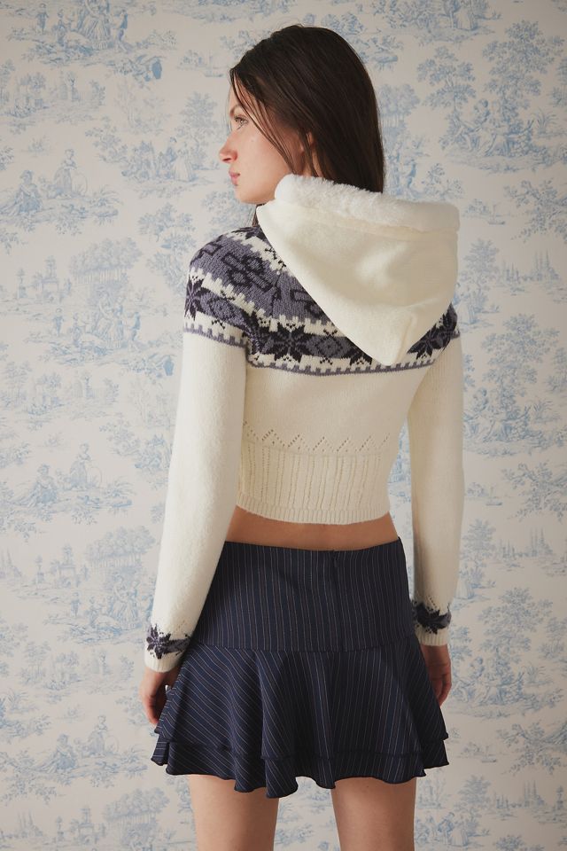 Kimchi Blue Snowbunny Zip-Up Knitted Hoodie
 #3