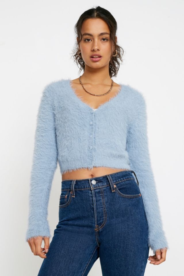 UO Fluffy Button Through Cardigan Urban Outfitters UK