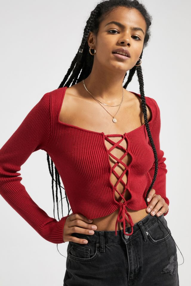 urban outfitters lace up top