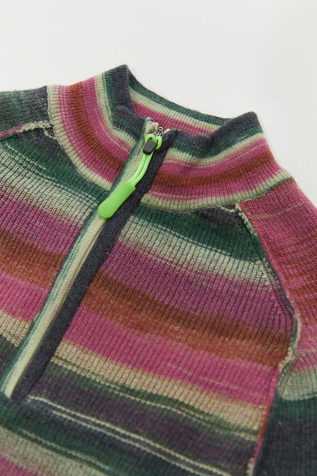 UO Lexi Striped Quarter-Zip Cropped Jumper #3