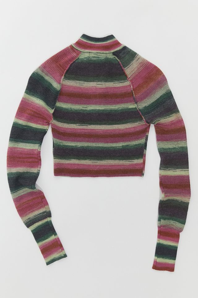 UO Lexi Striped Quarter-Zip Cropped Jumper #5