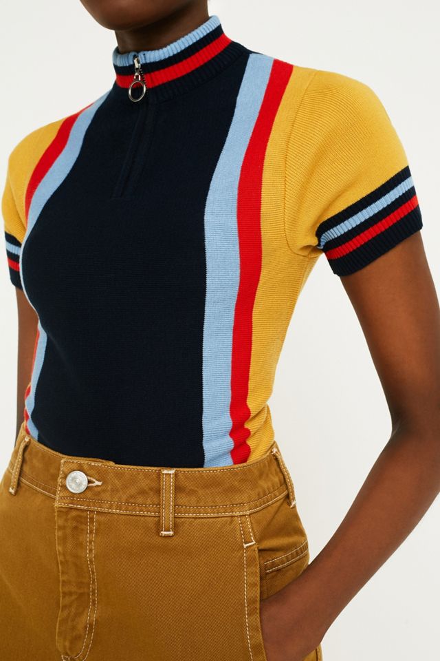 UO Colourblock Stripe Cycling Jersey Top #1