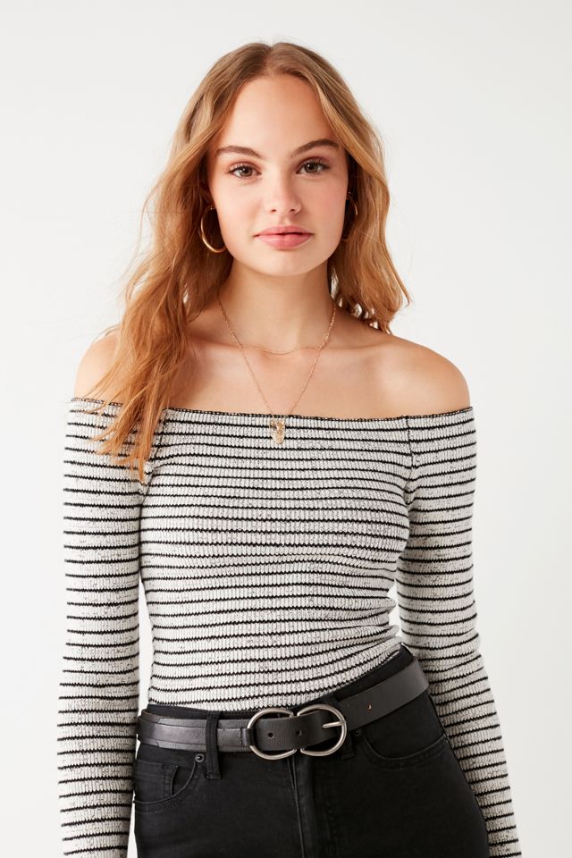 UO - Pull rayé Shilo à épaules dégagées #4