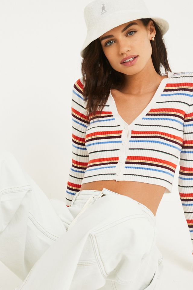 UO Placement Stripe Crop Cardigan #1