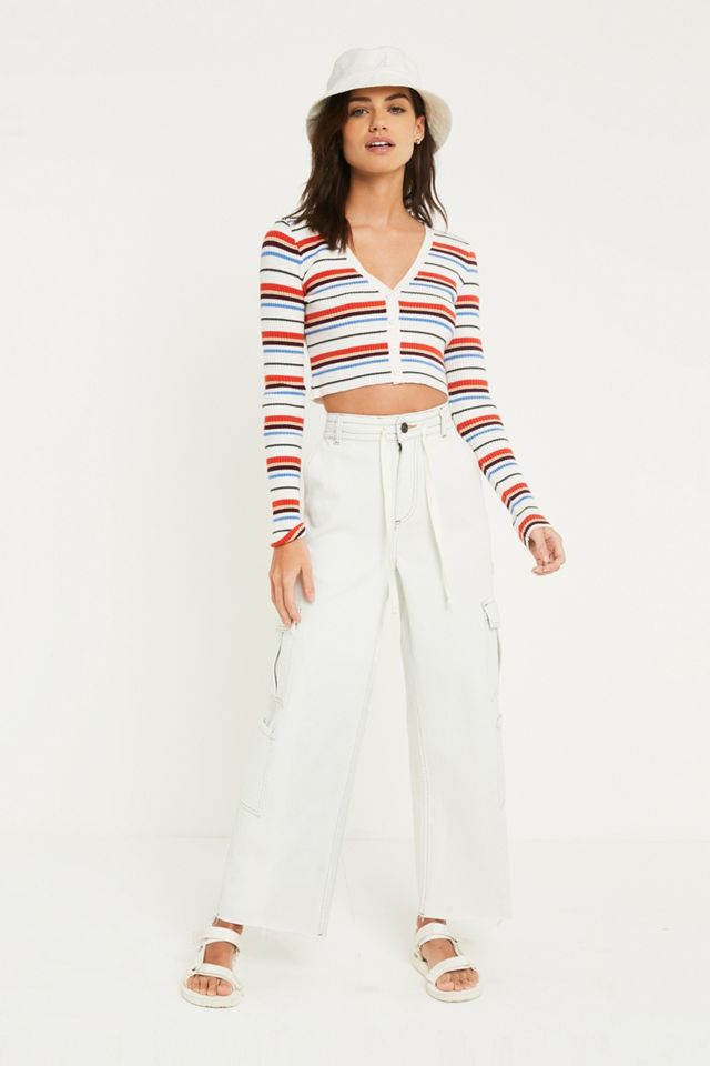 UO Placement Stripe Crop Cardigan #2