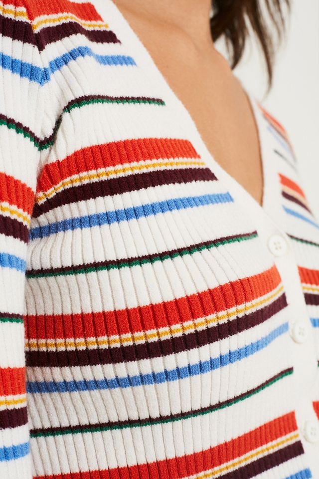 UO Placement Stripe Crop Cardigan #3