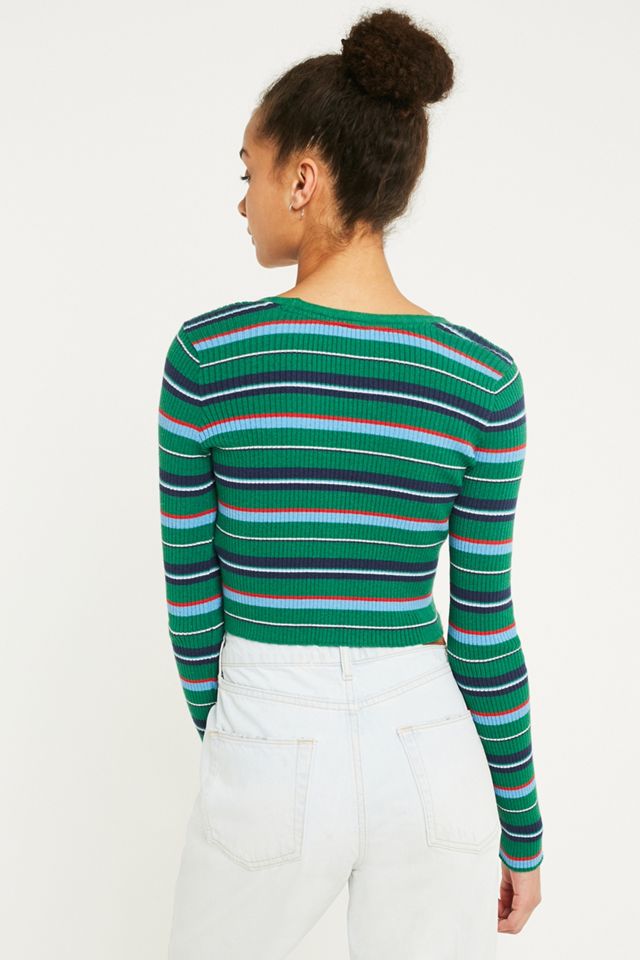 UO Rainbow Stripe Crop Cardigan #3