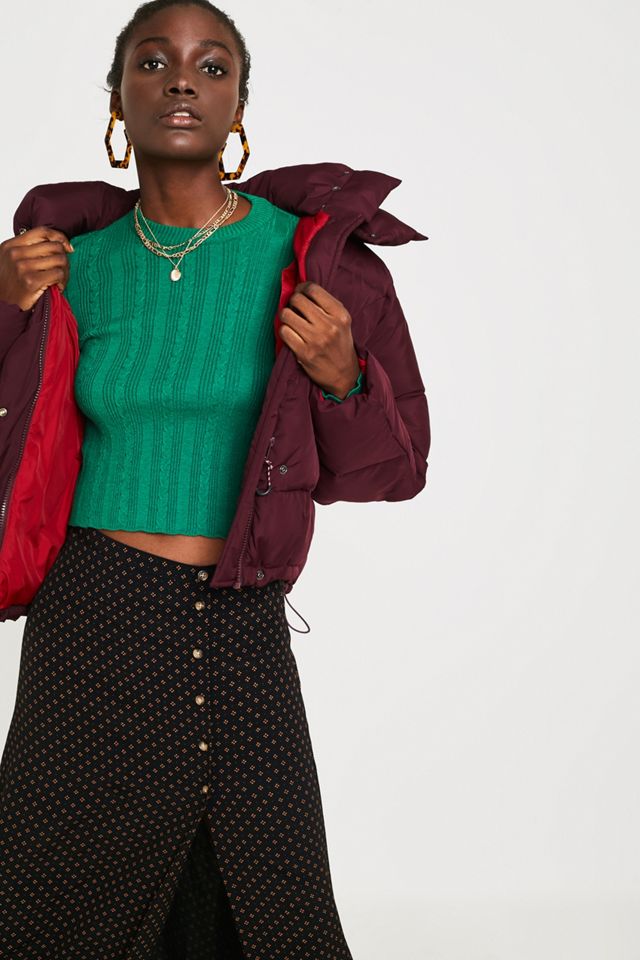 UO - Pull ras du cou vert en mini maille torsadée #1