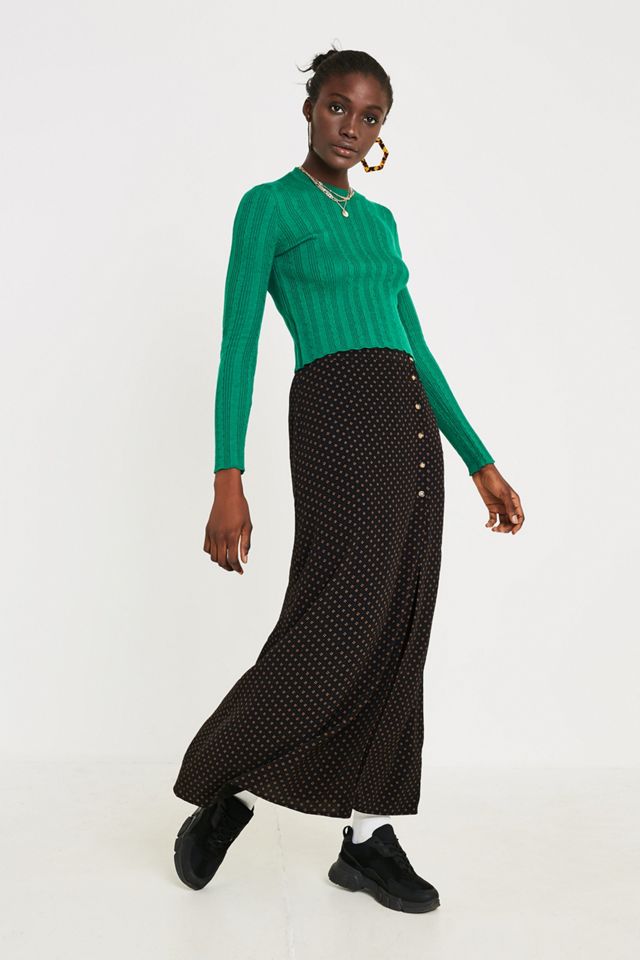 UO - Pull ras du cou vert en mini maille torsadée #3