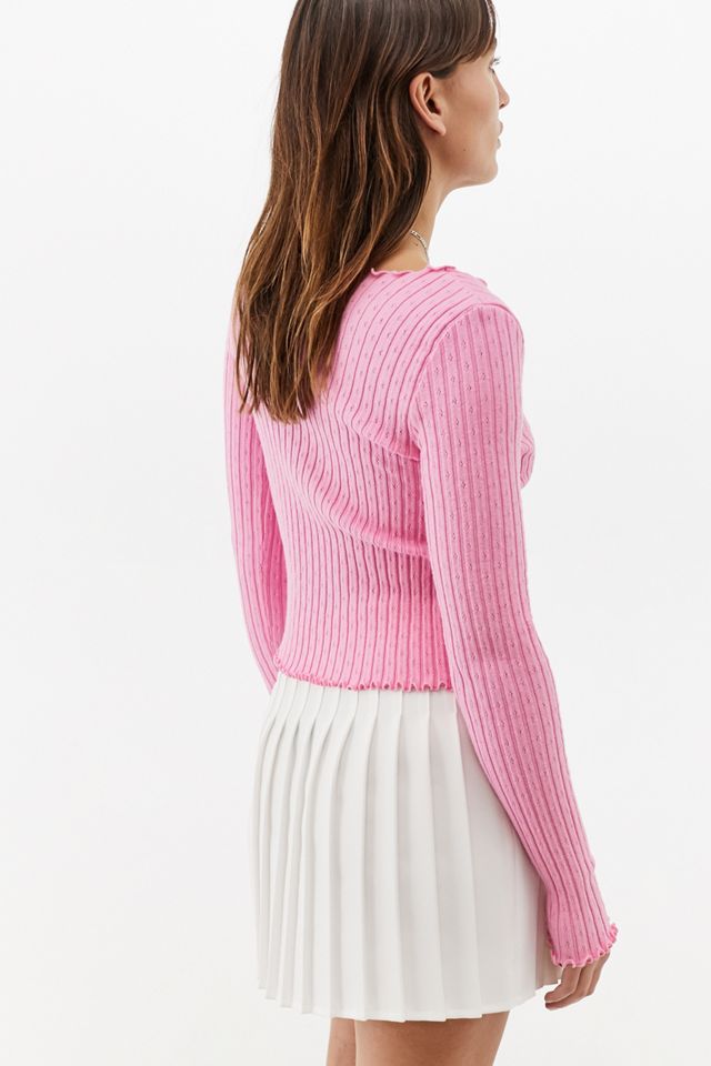 UO Noori Tie-Front Pink Top #3