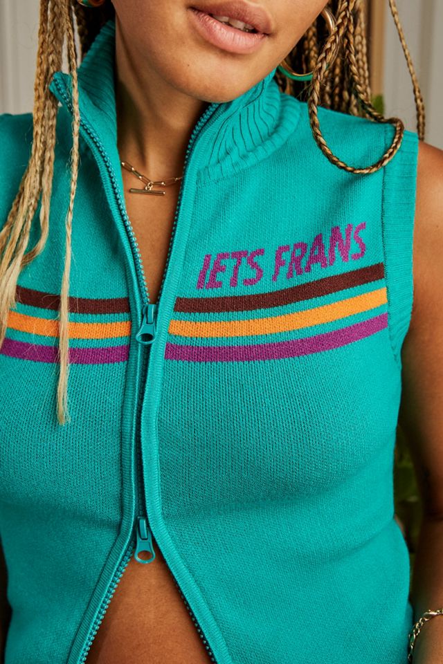 iets frans... Sleeveless Ski Zip Vest Top #1