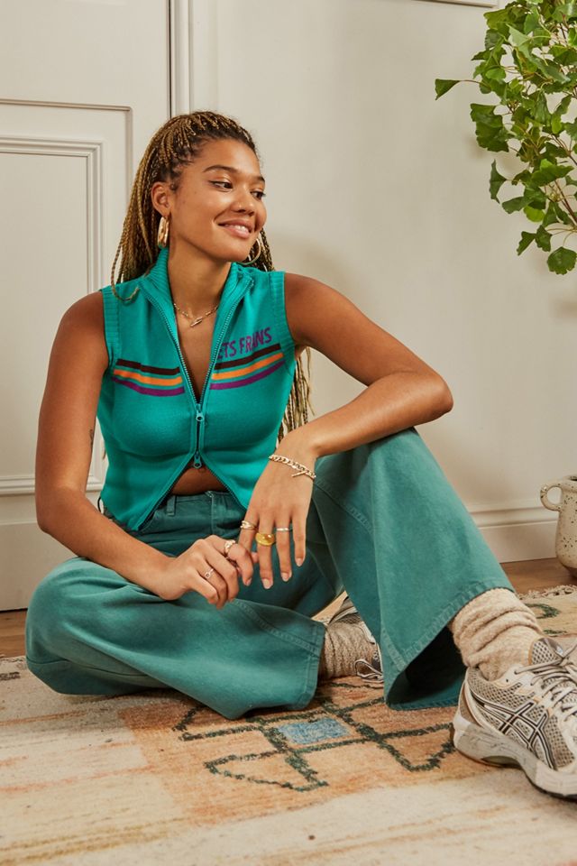 iets frans... Sleeveless Ski Zip Vest Top #3