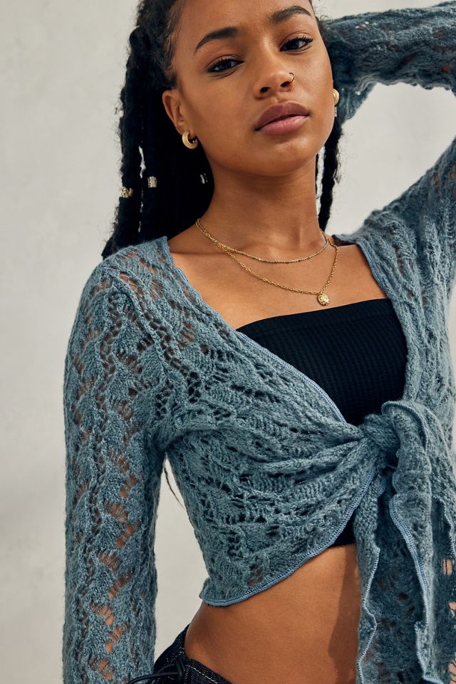 UO Cobweb Maglia Tie-Top Frontale #1