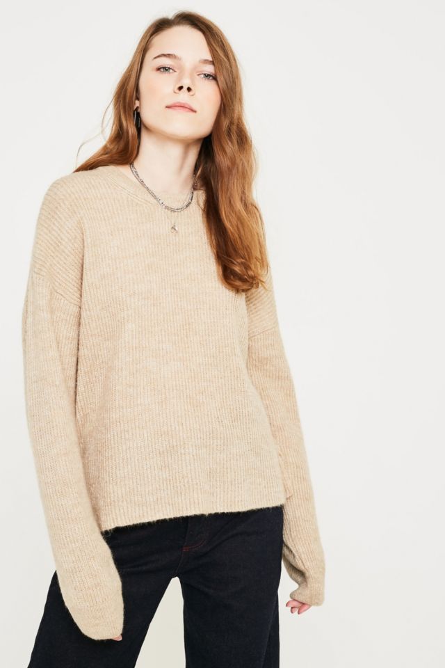 UO Fluffy Knit Fisherman Jumper | Urban Outfitters UK