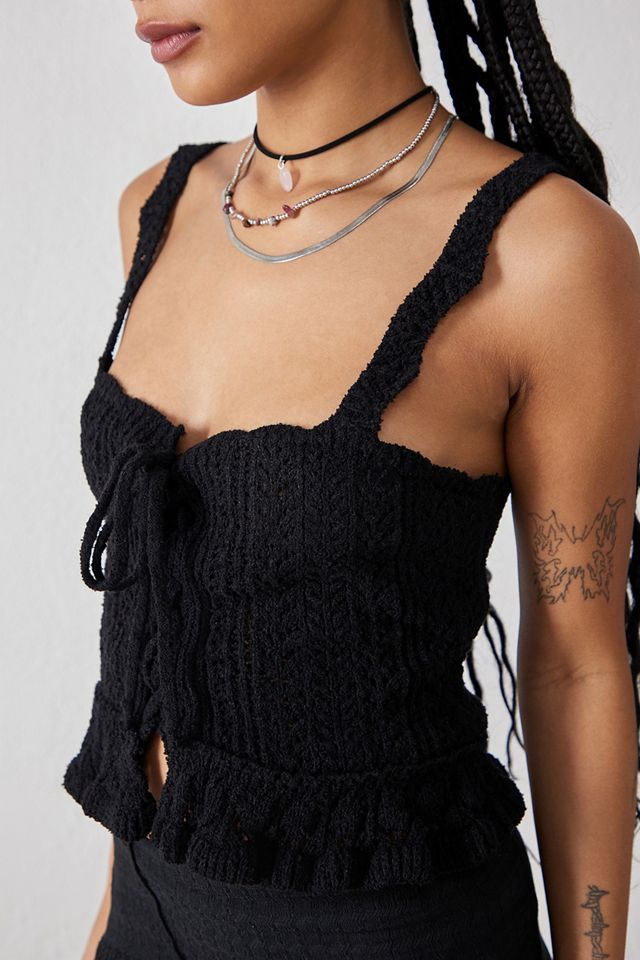 UO Carmella Ruffle Knit Tank Top #1
