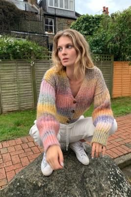 fluffy pink lady garden cardigan