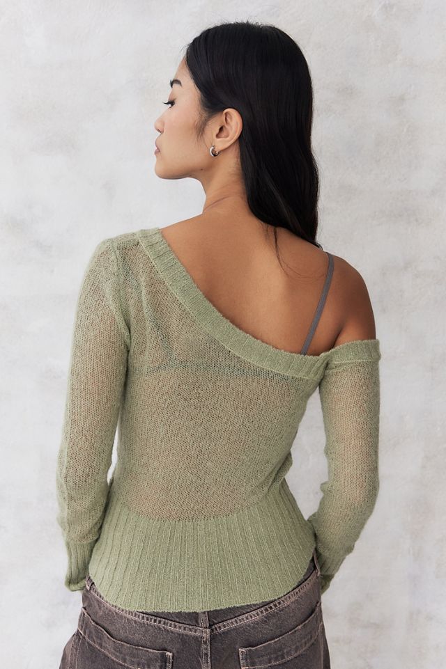 UO Asymmetrical Sheer Fine Knit Top #3