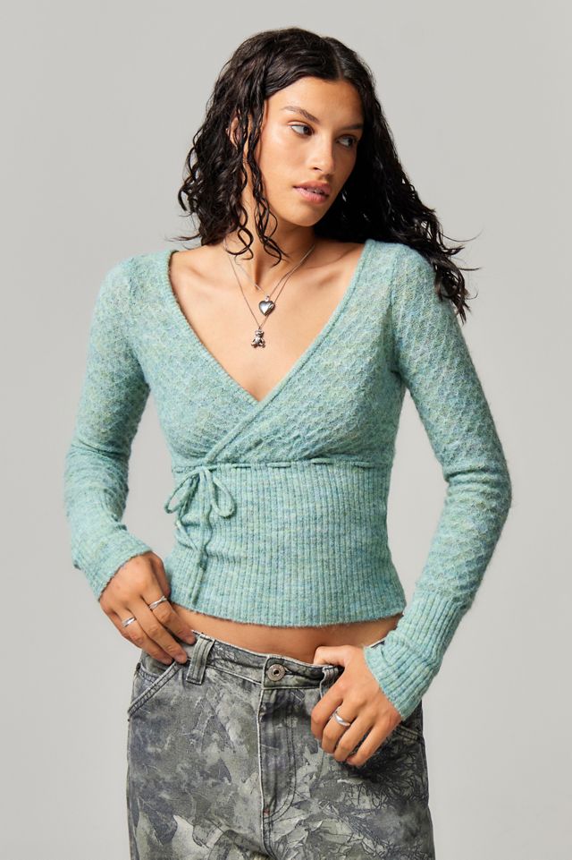 Kimchi Blue Pointelle Wrap Top #1