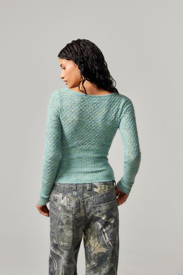 Kimchi Blue Pointelle Wrap Top #3