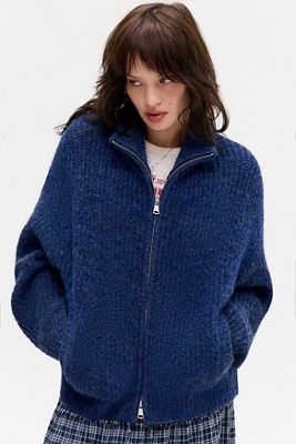 UO Finn Funnel Neck Zip-Through Cardigan