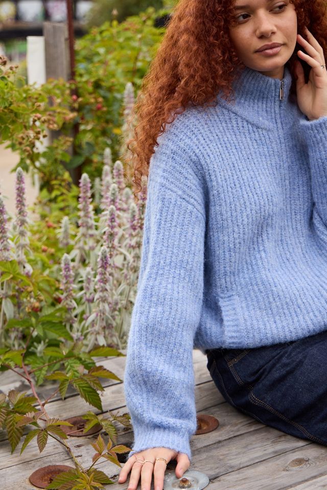 UO Finn Funnel Neck Zip-Through Cardigan