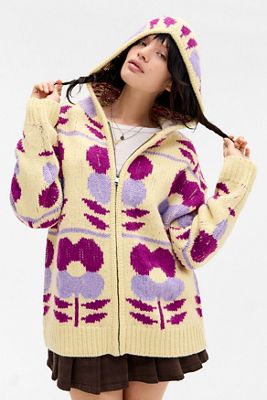 Sudadera con Capucha de Patrón Floral Kimchi Blue