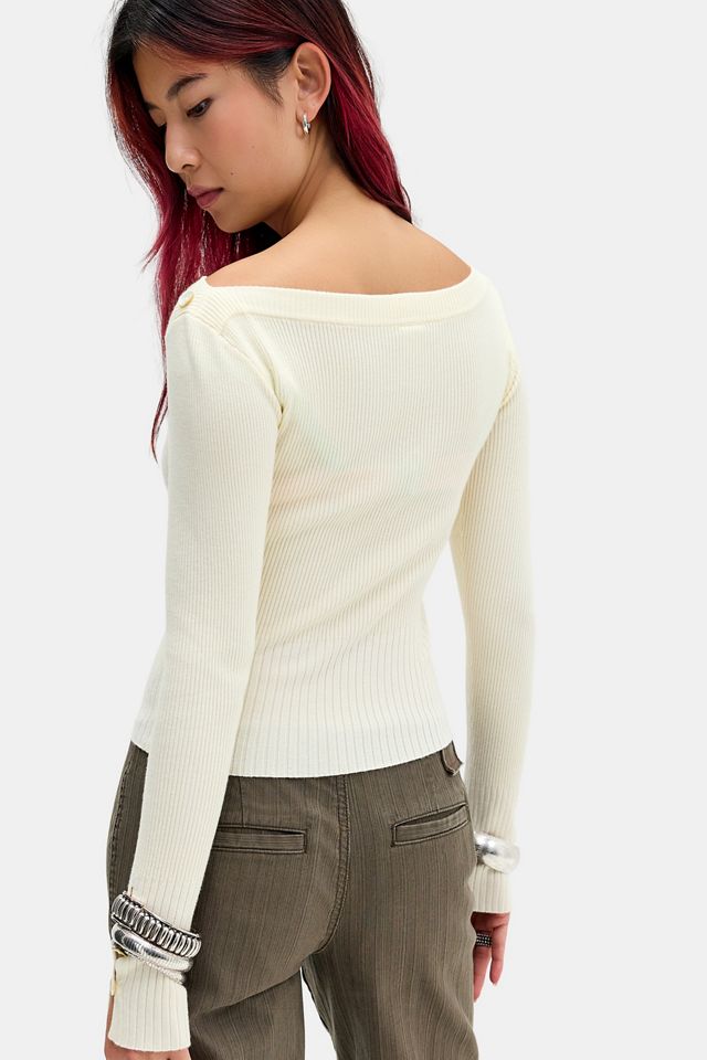 UO Shell Button Bardot Jumper #2