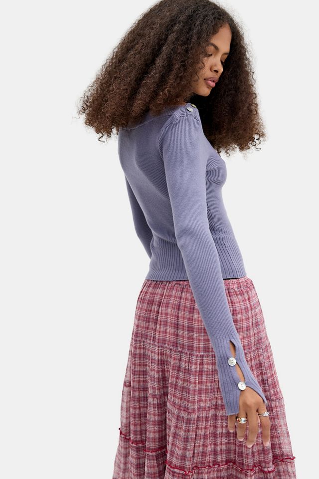 UO Shell Knopf Bardot Pullover #3