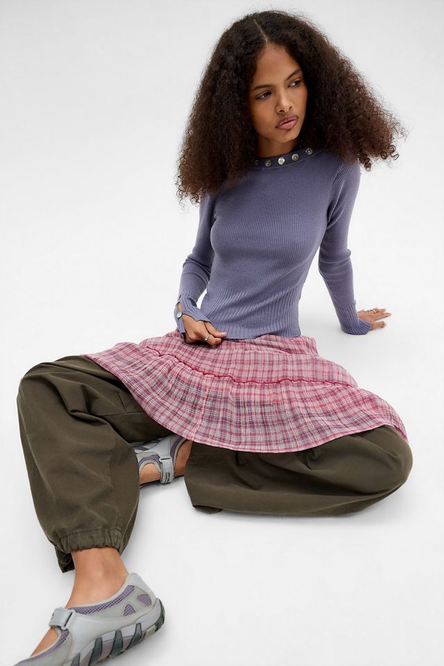 UO Shell Knopf Bardot Pullover #4