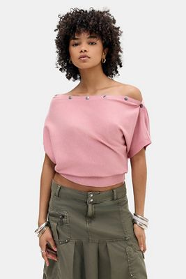 UO Popper Kurzarm Fledermaus-Top