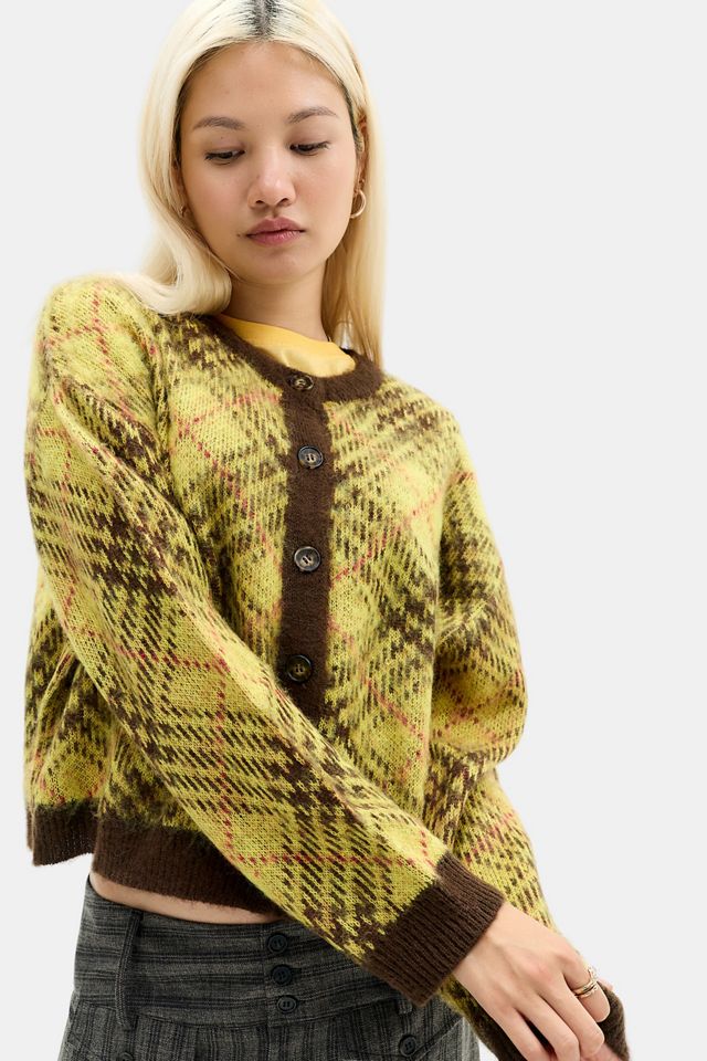 UO Check Brushed Knit Cardigan #2