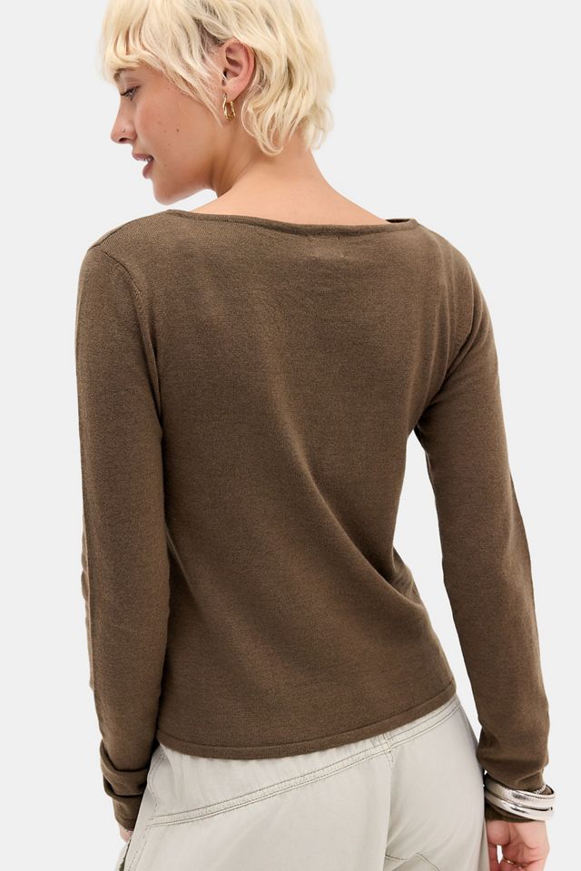 BDG Lumi Button-Up Pleated Asymmetric Placket Top #3