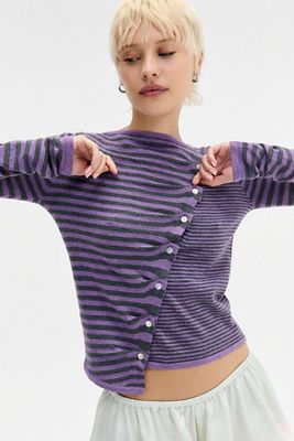 BDG Lumi Button-Up Pleated Asymmetric Placket Top