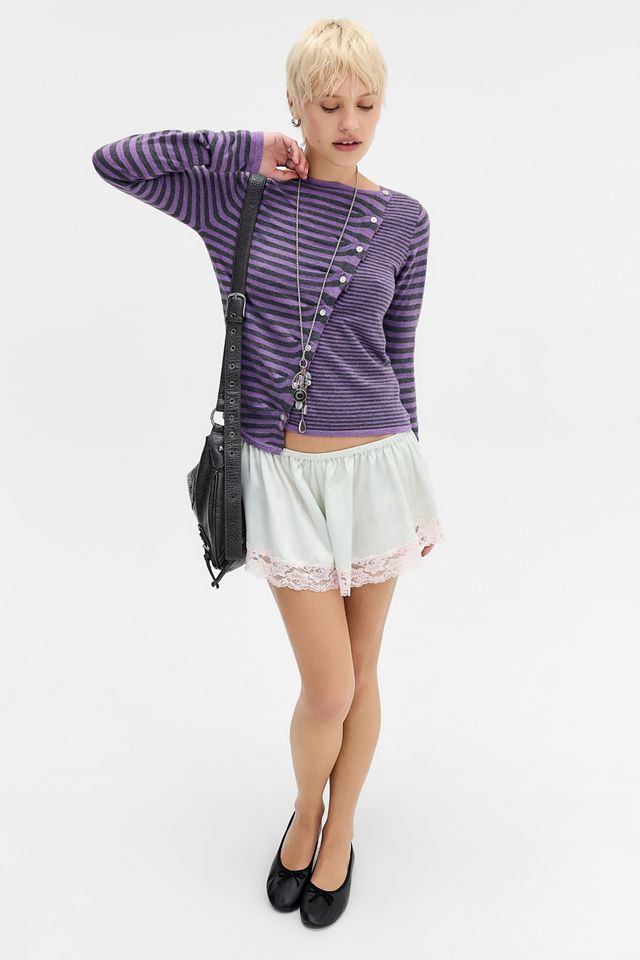 BDG Lumi Button-Up Pleated Asymmetric Placket Top #1