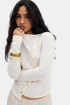 Haut BDG Lumi à boutons avec patte de boutonnage asymétrique plissée