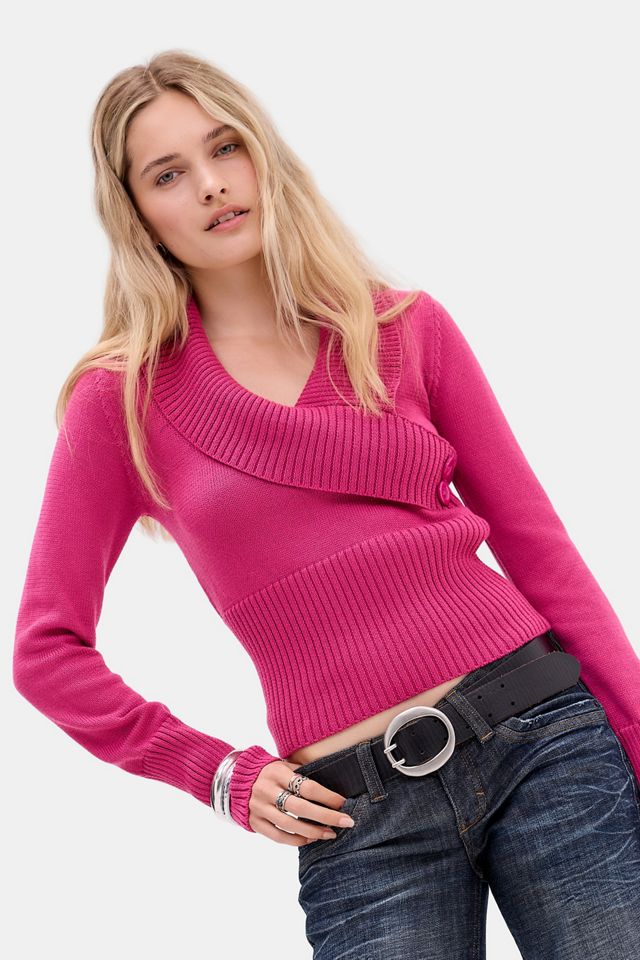 UO Foldover Wrap Knit Top #2