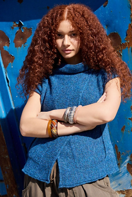 Cappotto Stile Pea in Maglia BDG in Denim colorato a Urban Outfitters