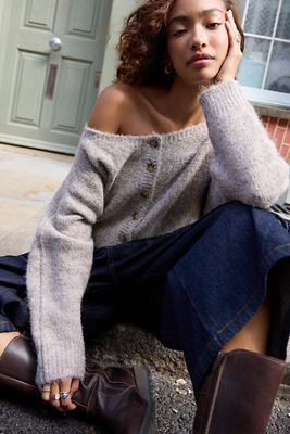 UO Lotti Off-Shoulder Cardigan