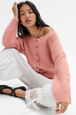 UO Lotti Off-Shoulder Cardigan