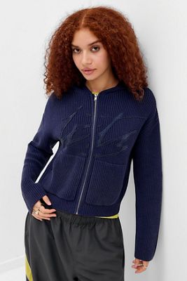 iets frans... Acid Wash Zip-Through Knit Hoodie