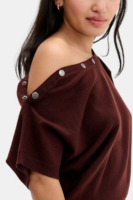 Top Batwing de Manga Corta con Botones UO