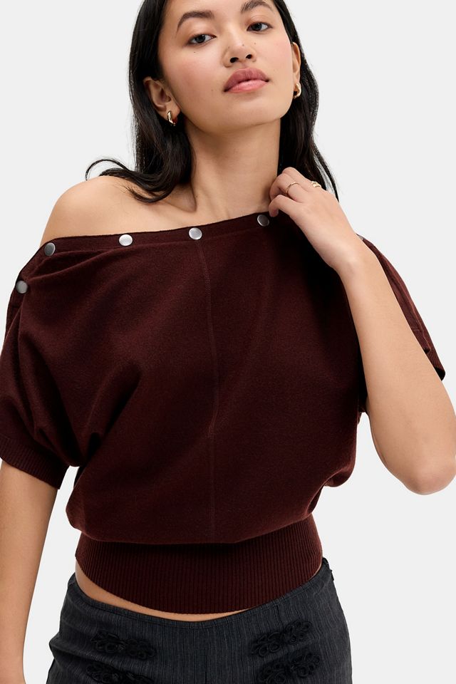 UO Popper Short Sleeve Batwing Top #1