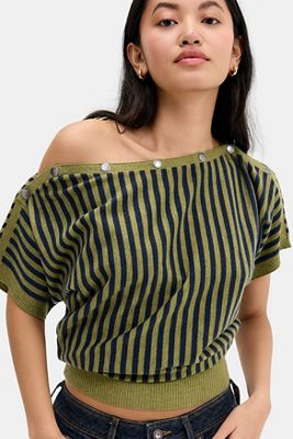 UO Popper Kurzarm Fledermaus-Top