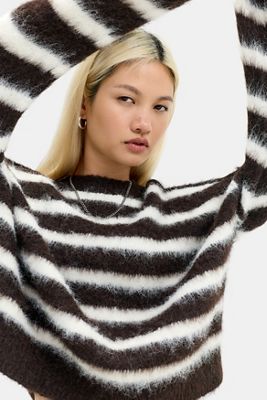 UO Brushed Stripe Long Sleeve Jumper