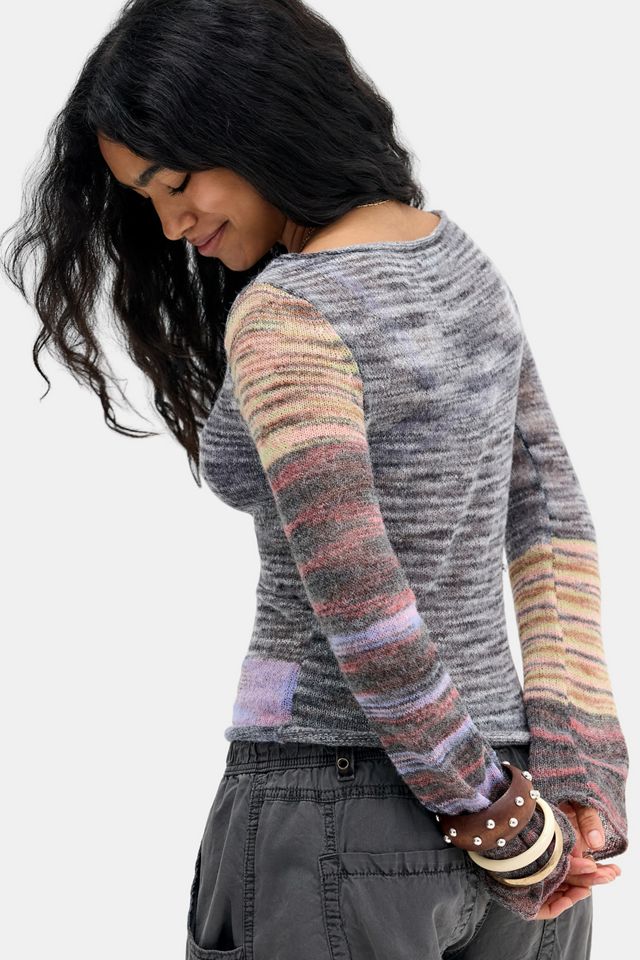 UO Spacedye Whipstitch Asymmetric Knit Jumper #3